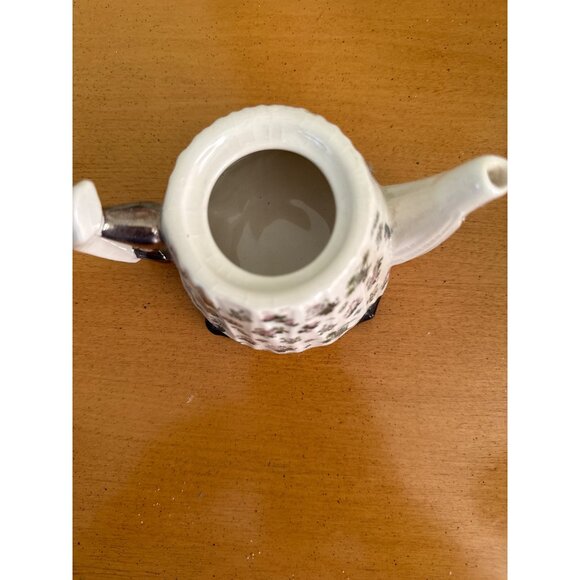 Vintage Collector's Ceramic Floral Teapot With Mini Teacup & Sugar Bowl Lid - Picture 5 of 6